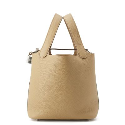 エルメス ハンドバッグ ピコタンロックPM ビスキュイ/シルバー金具