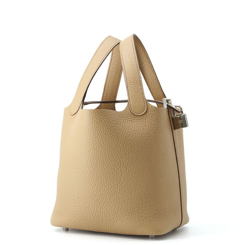 エルメス ハンドバッグ ピコタンロックMM ビスキュイ/シルバー金具 トリヨンクレマンス K刻印