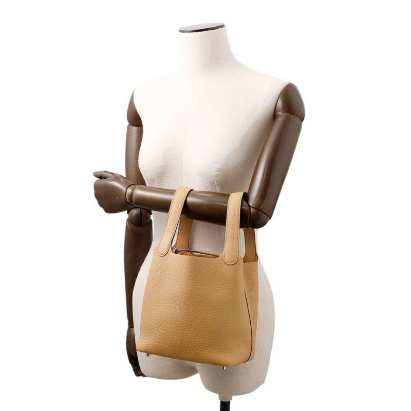 エルメス ハンドバッグ ピコタンロックMM ビスキュイ/シルバー金具 トリヨンクレマンス K刻印