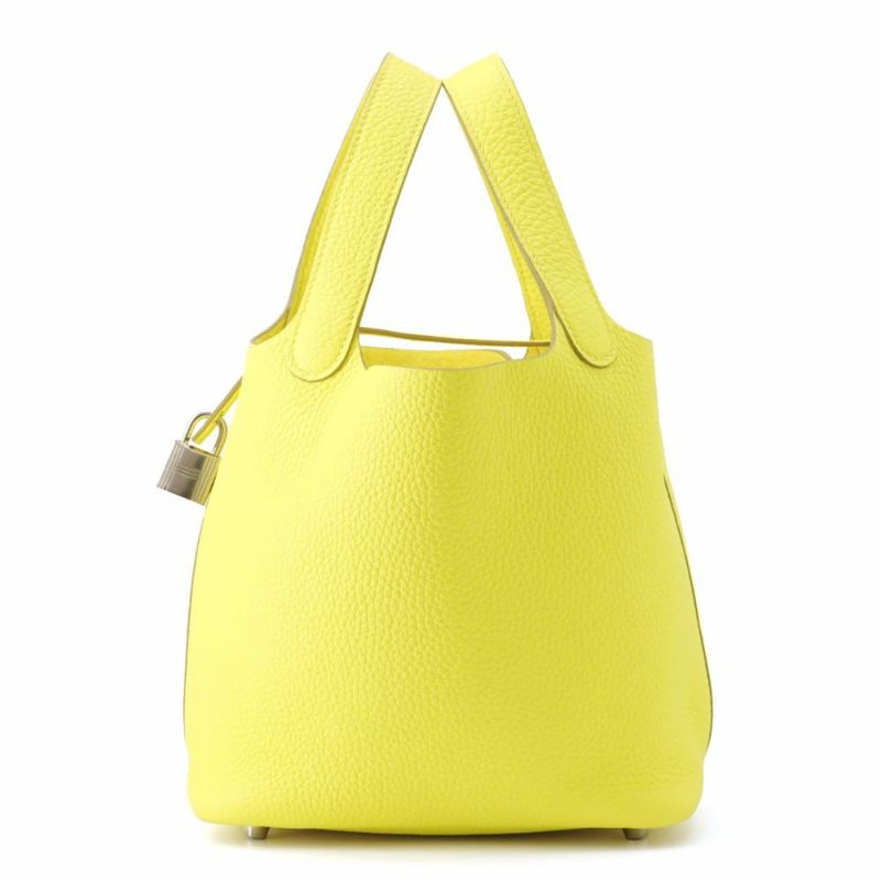 エルメス ハンドバッグ ピコタンロックPM ライム/シルバー金具 トリヨンクレマンス Z刻印