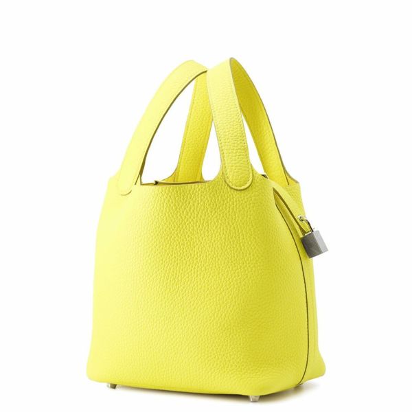 エルメス ハンドバッグ ピコタンロックPM ライム/シルバー金具 トリヨンクレマンス Z刻印