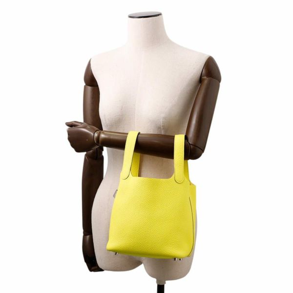 エルメス ハンドバッグ ピコタンロックPM ライム/シルバー金具 トリヨンクレマンス Z刻印