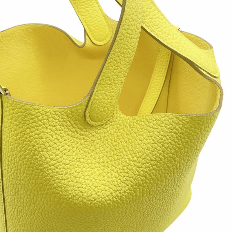 エルメス ハンドバッグ ピコタンロックPM ライム/シルバー金具 トリヨンクレマンス Z刻印