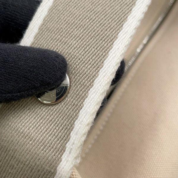 エルメス ポーチ ブリッド・ア・ブラックPM ベージュ/シルバー金具 キャンバス HERMES バッグ 小物入れ