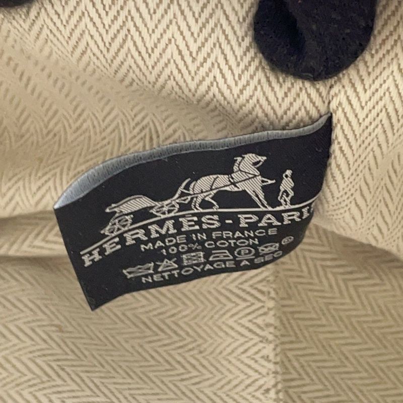 エルメス ポーチ ブリッド・ア・ブラックPM ベージュ/シルバー金具 キャンバス HERMES バッグ 小物入れ