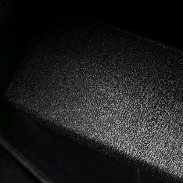 エルメス ハンドバッグ ケリー28 外縫い ブラック/シルバー金具 エプソン U刻印 2wayショルダー 黒