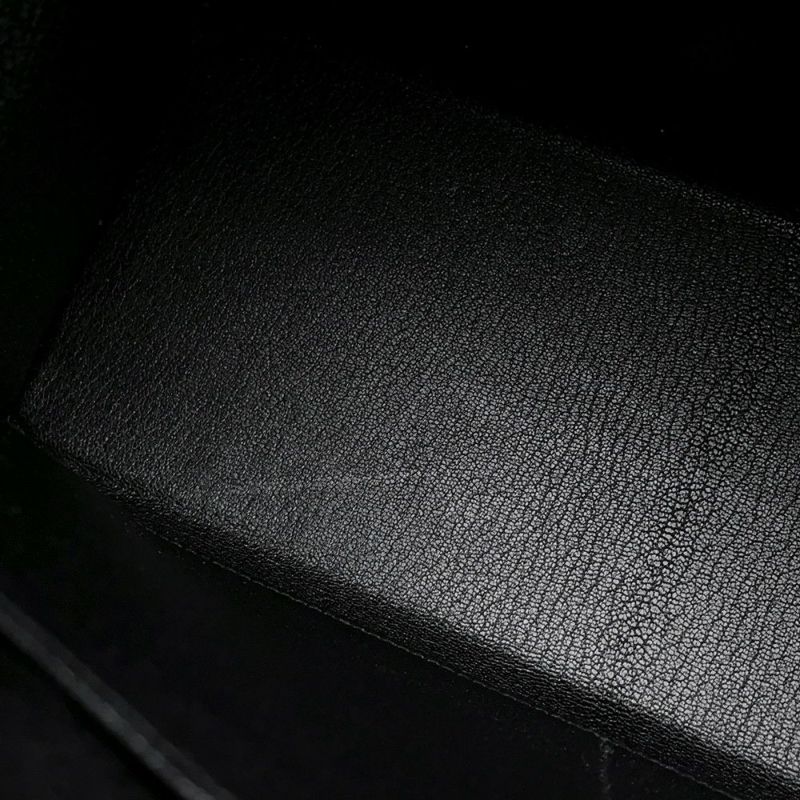 エルメス ハンドバッグ ケリー28 外縫い ブラック/シルバー金具 エプソン U刻印 2wayショルダー 黒