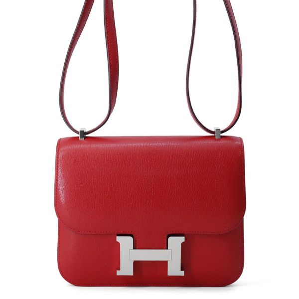 エルメス ミニ コンスタンス3 ミロワール ルージュラデュー/シルバー金具 シェブルシャムキラ K刻印