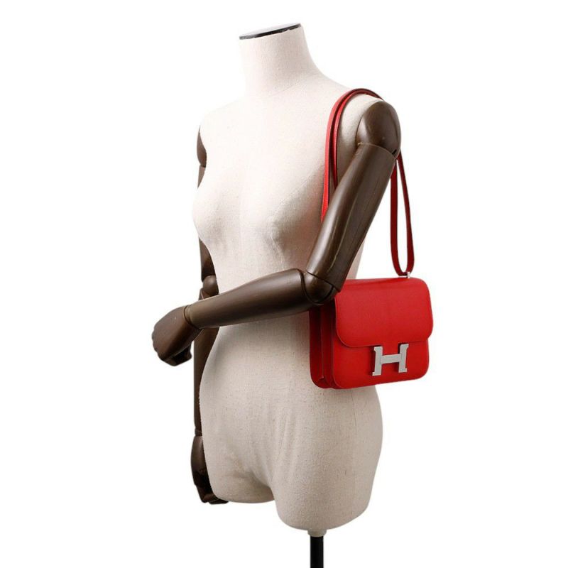 エルメス ミニ コンスタンス3 ミロワール ルージュラデュー/シルバー金具 シェブルシャムキラ K刻印