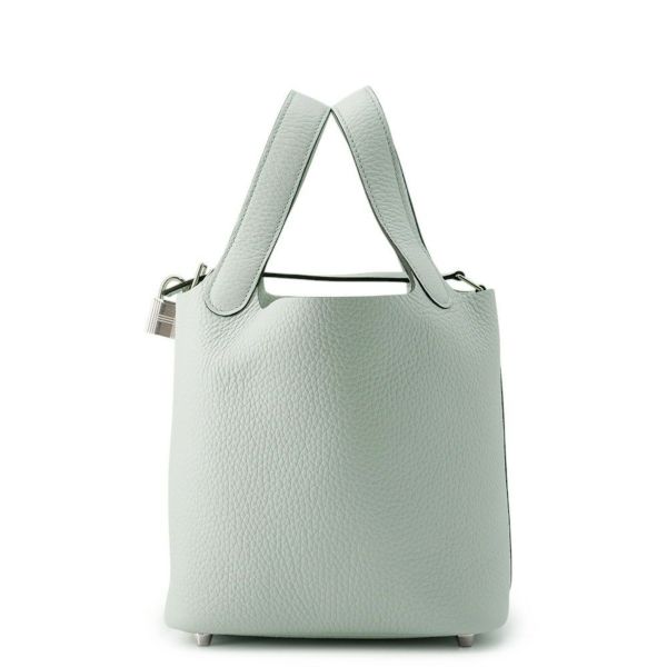 エルメス ハンドバッグ ピコタンロックPM ブルーペール/シルバー金具 トリヨンクレマンス W刻印