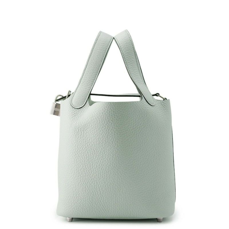 エルメス ハンドバッグ ピコタンロックPM ブルーペール/シルバー金具 トリヨンクレマンス W刻印