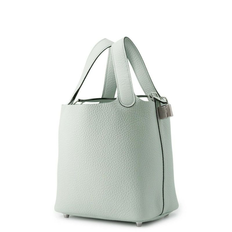 エルメス ハンドバッグ ピコタンロックPM ブルーペール/シルバー金具 トリヨンクレマンス W刻印