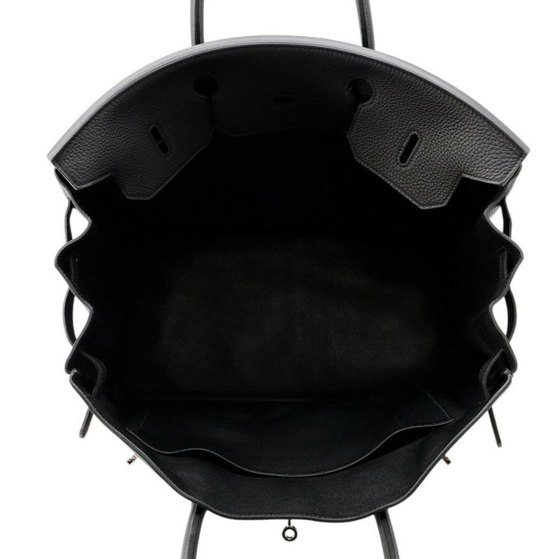 エルメス バーキン40 ブラック/シルバー金具 トゴ U刻印 HERMES Birkin ハンドバッグ 黒