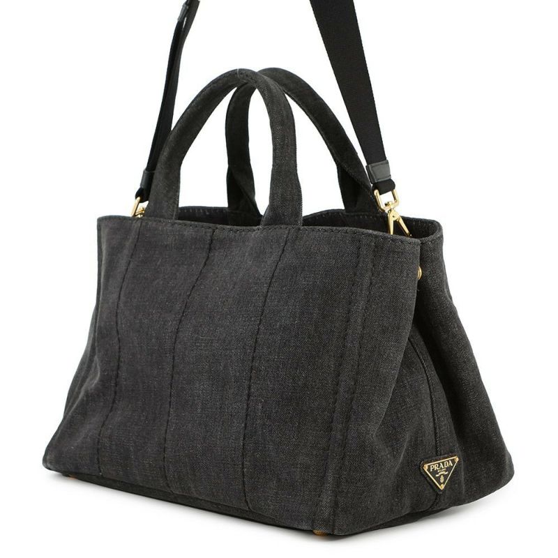 プラダ トートバッグ カナパ CANAPA デニム B2642B PRADA 2way 黒