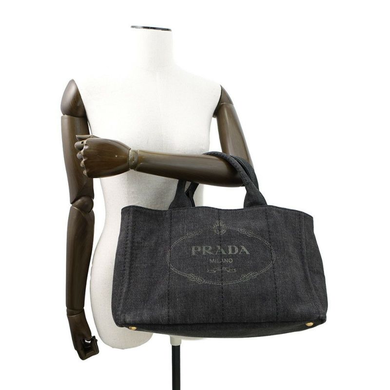 プラダ トートバッグ カナパ CANAPA デニム B2642B PRADA 2way 黒