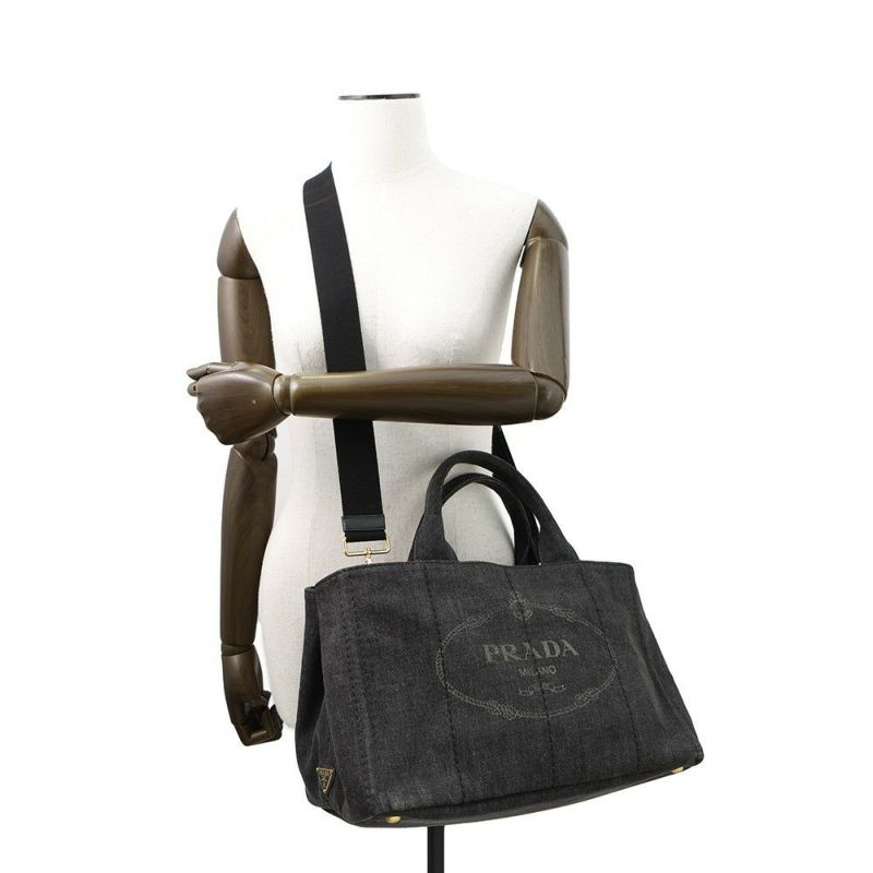 プラダ トートバッグ カナパ CANAPA デニム B2642B PRADA 2way 黒