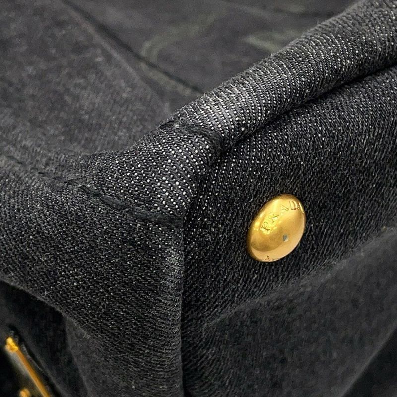 プラダ トートバッグ カナパ CANAPA デニム B2642B PRADA 2way 黒