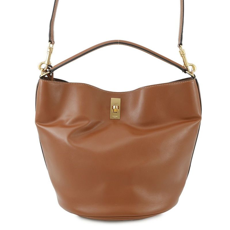 セリーヌ ハンドバッグ ティーンバケット16 カーフレザー 197573CR4.04LU CELINE 2way ブラウン