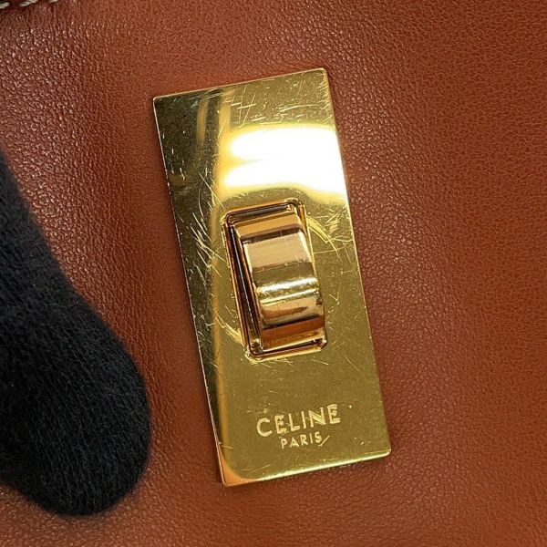 セリーヌ ハンドバッグ ティーンバケット16 カーフレザー 197573CR4.04LU CELINE 2way ブラウン