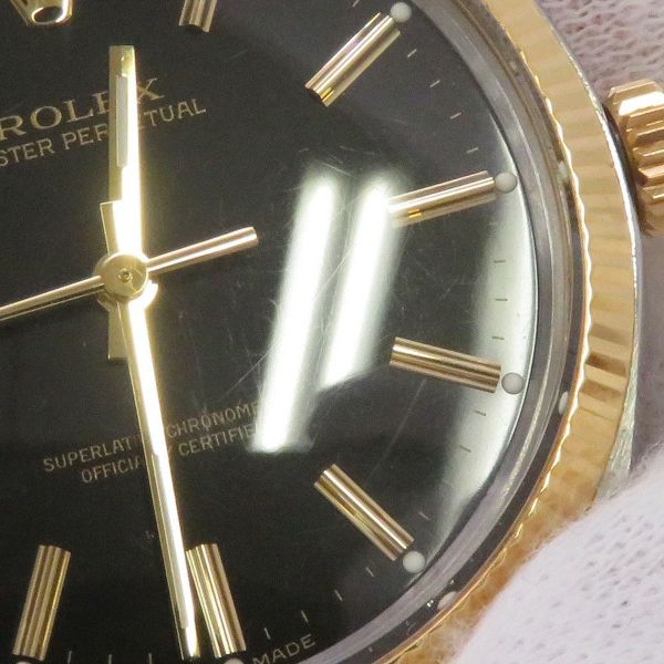 ロレックス オイスターパーペチュアル 81番 SS/K18YG 1005 ROLEX 腕時計 黒文字盤