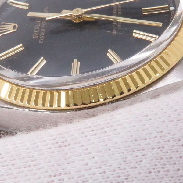 ロレックス オイスターパーペチュアル 81番 SS/K18YG 1005 ROLEX 腕時計 黒文字盤