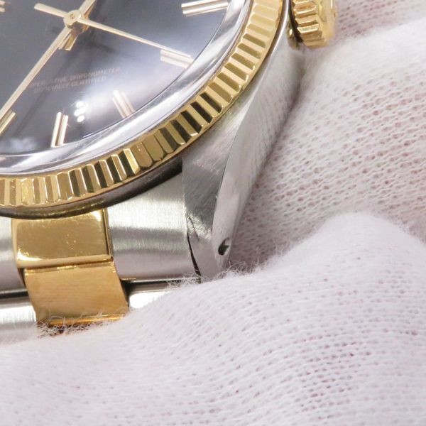 ロレックス オイスターパーペチュアル 81番 SS/K18YG 1005 ROLEX 腕時計 黒文字盤