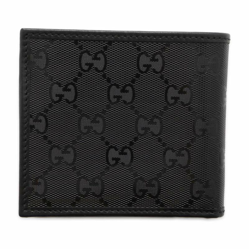 グッチ 二つ折り財布 GGインプリメ PVC 146223 GUCCI 財布 黒