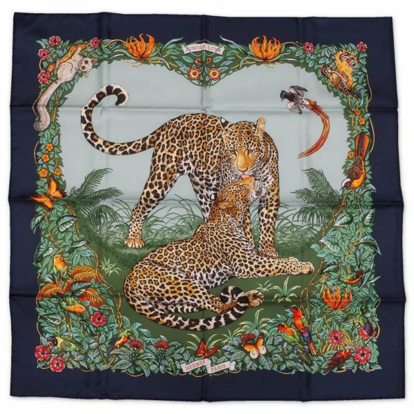 エルメス スカーフ カレ90 ジャングル・ラブ JUNGLE LOVE HERMES シルク 2024秋冬