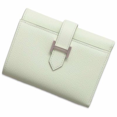 エルメス 三つ折り財布 ベアン コンビネ グリスペール/ゴールド