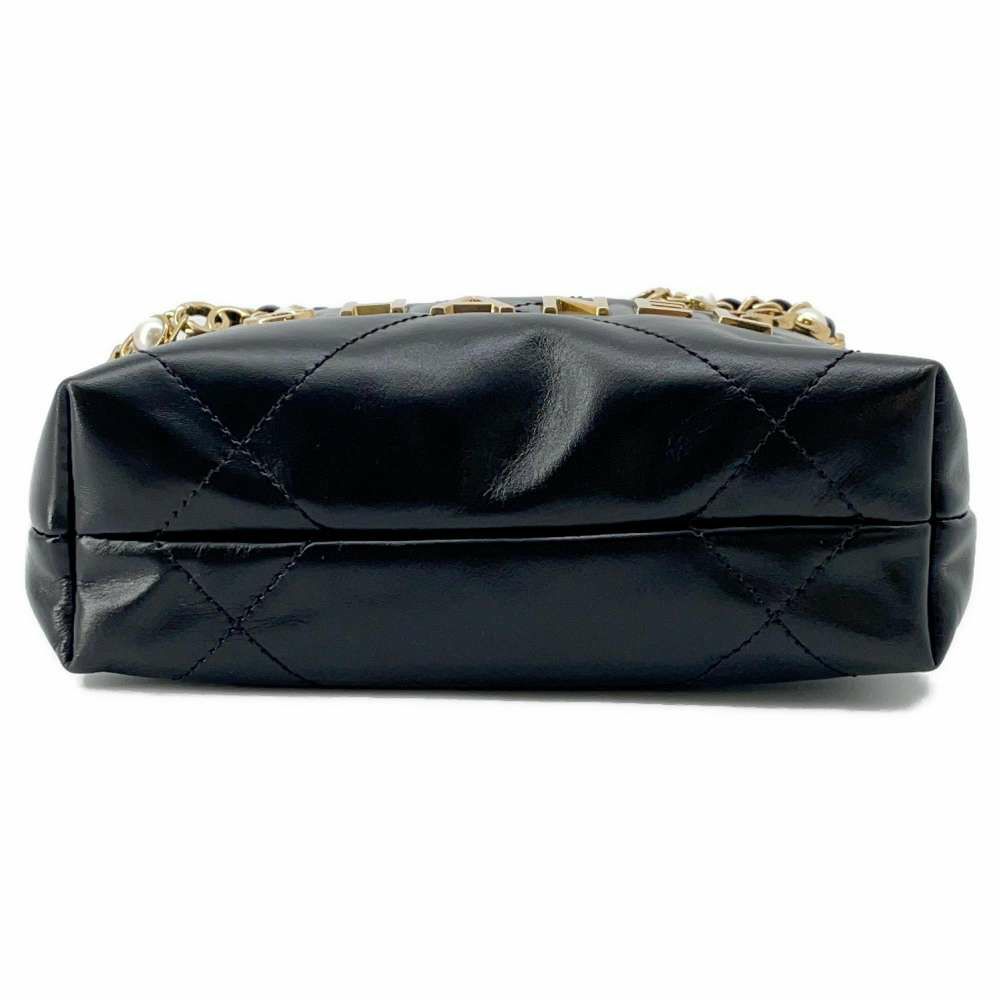 シャネル チェーンショルダーバッグ CHANEL 22 ミニ マトラッセ ココマーク ラムスキン AS3980 CHANEL 2wayショルダー 黒