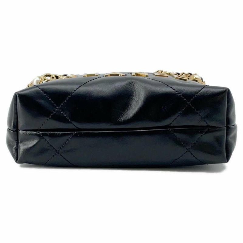 シャネル チェーンショルダーバッグ CHANEL 22 ミニ マトラッセ ココマーク ラムスキン AS3980 CHANEL 2wayショルダー 黒