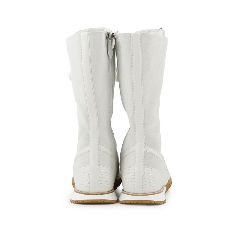 エルメス スニーカー レース・アップ ヴェロア ナッパレザー レディースサイズ38 HERMES 靴 白