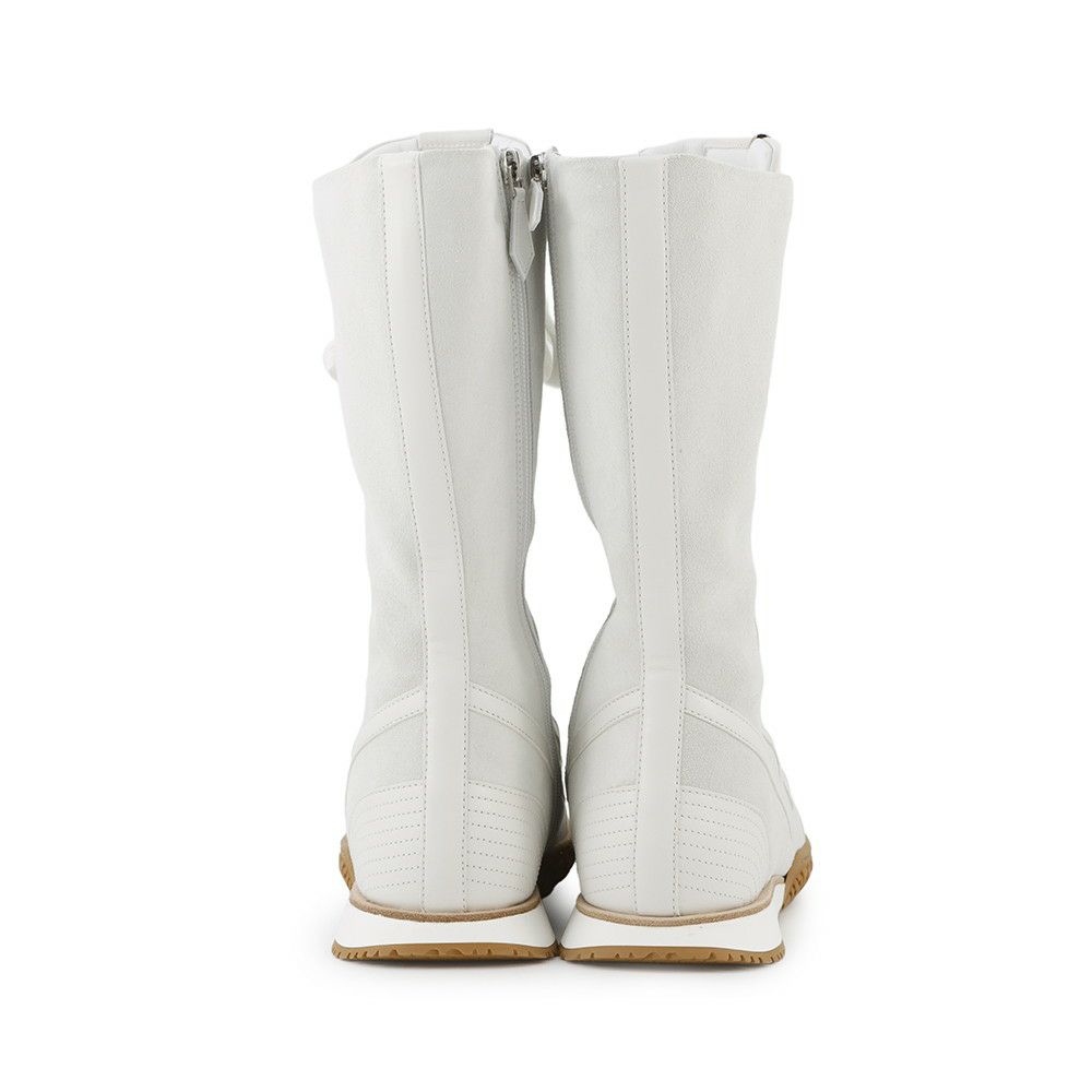 エルメス スニーカー レース・アップ ヴェロア ナッパレザー レディースサイズ38 HERMES 靴 白