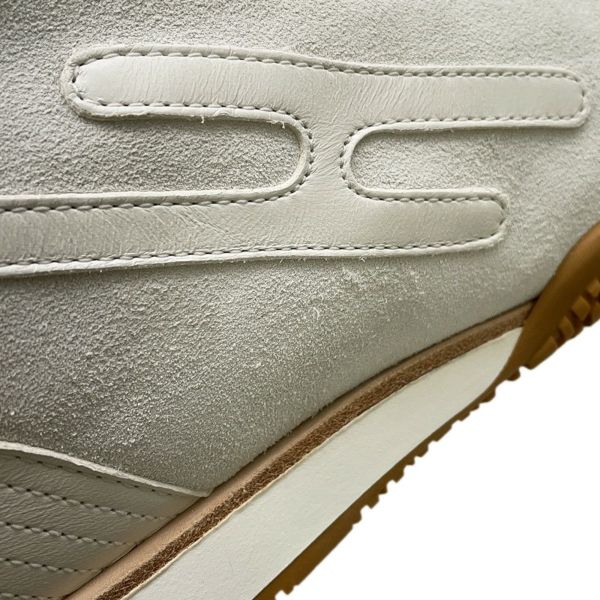 エルメス スニーカー レース・アップ ヴェロア ナッパレザー レディースサイズ38 HERMES 靴 白