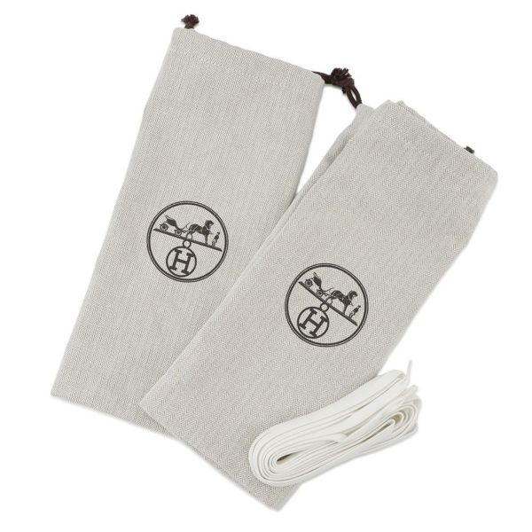 エルメス スニーカー レース・アップ ヴェロア ナッパレザー レディースサイズ38 HERMES 靴 白