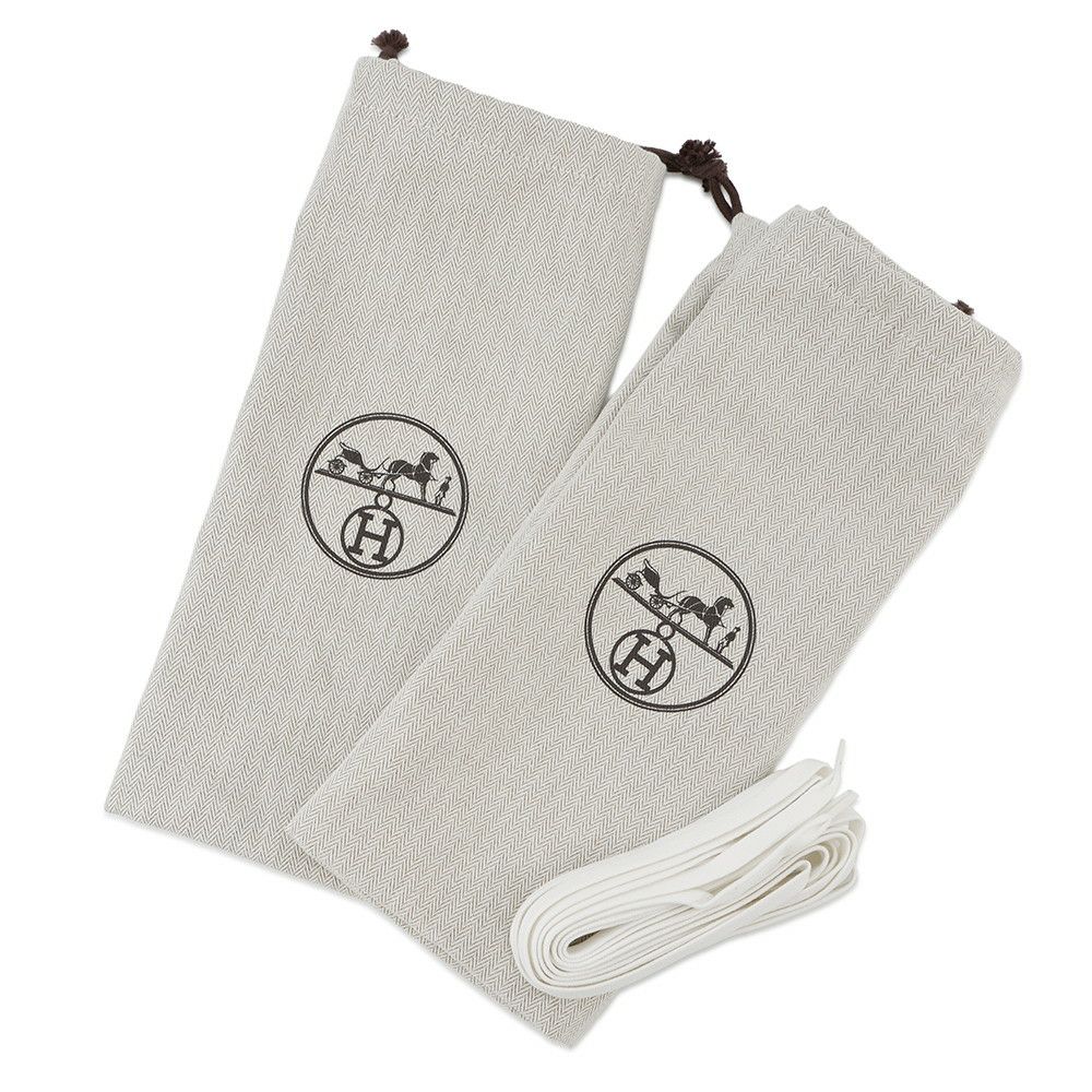 エルメス スニーカー レース・アップ ヴェロア ナッパレザー レディースサイズ38 HERMES 靴 白