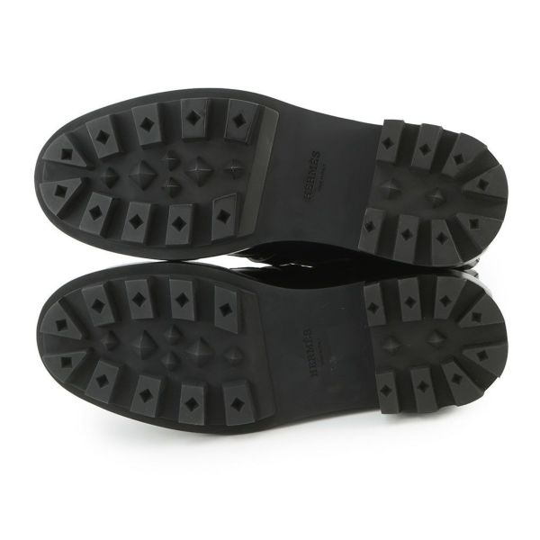 エルメス ブーツ フィアクル ケリーバックル レザー メンズサイズ42 HERMES 靴 黒