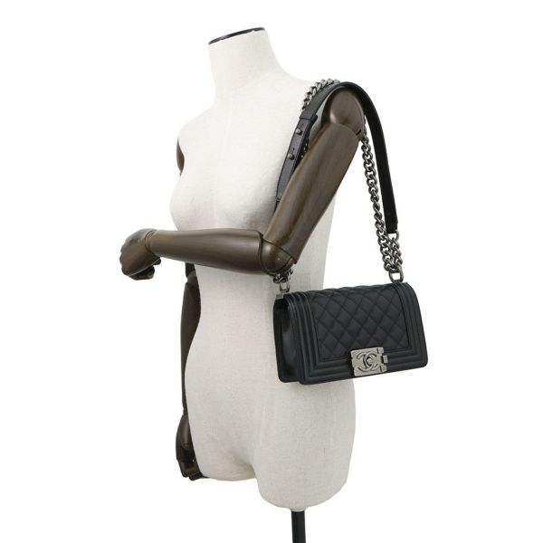 シャネル チェーンショルダーバッグ マトラッセ ココマーク ボーイシャネル スモール A67085 CHANEL 黒