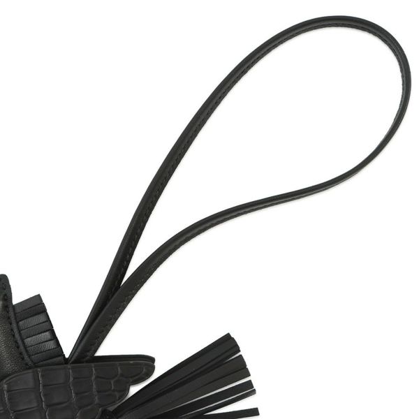 エルメス バッグチャーム ロデオPM ペガサス タッチ ブラック ラムスキン/アリゲータマット Z刻印 黒 ブラック