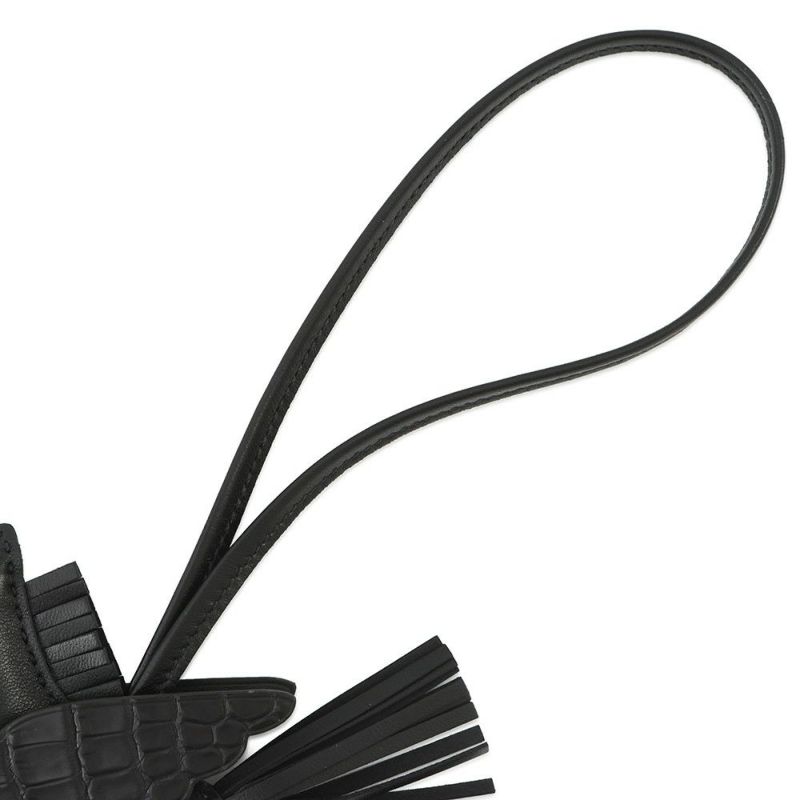 エルメス バッグチャーム ロデオPM ペガサス タッチ ブラック ラムスキン/アリゲータマット Z刻印 黒 ブラック