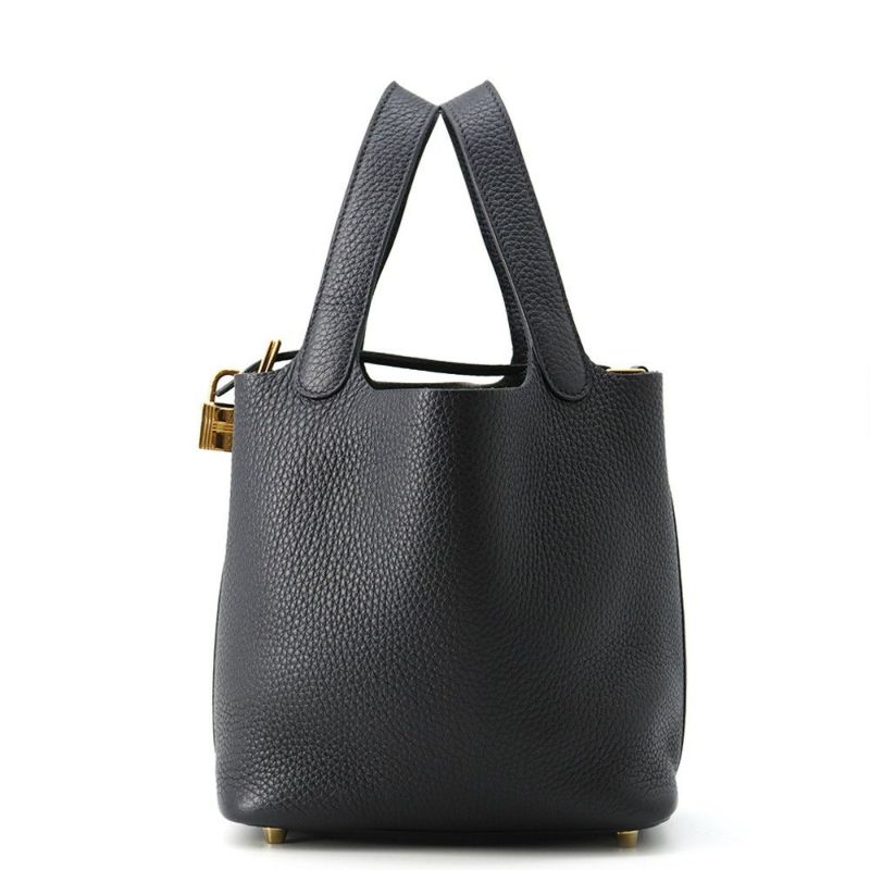 エルメス ハンドバッグ ピコタンロックPM キャバン/ゴールド金具 トリヨンクレマンス U刻印 黒