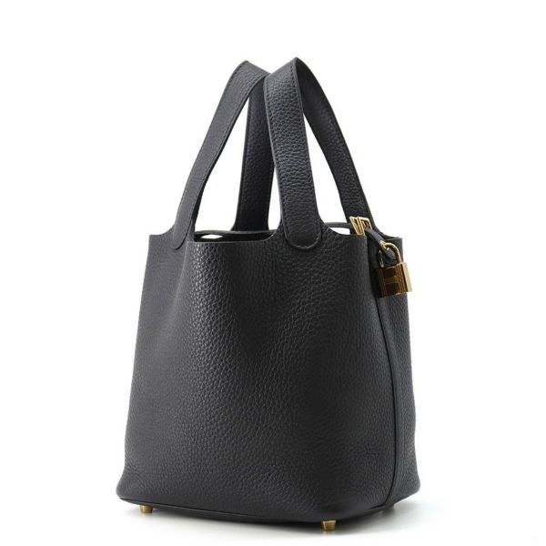 エルメス ハンドバッグ ピコタンロックPM キャバン/ゴールド金具 トリヨンクレマンス U刻印 黒
