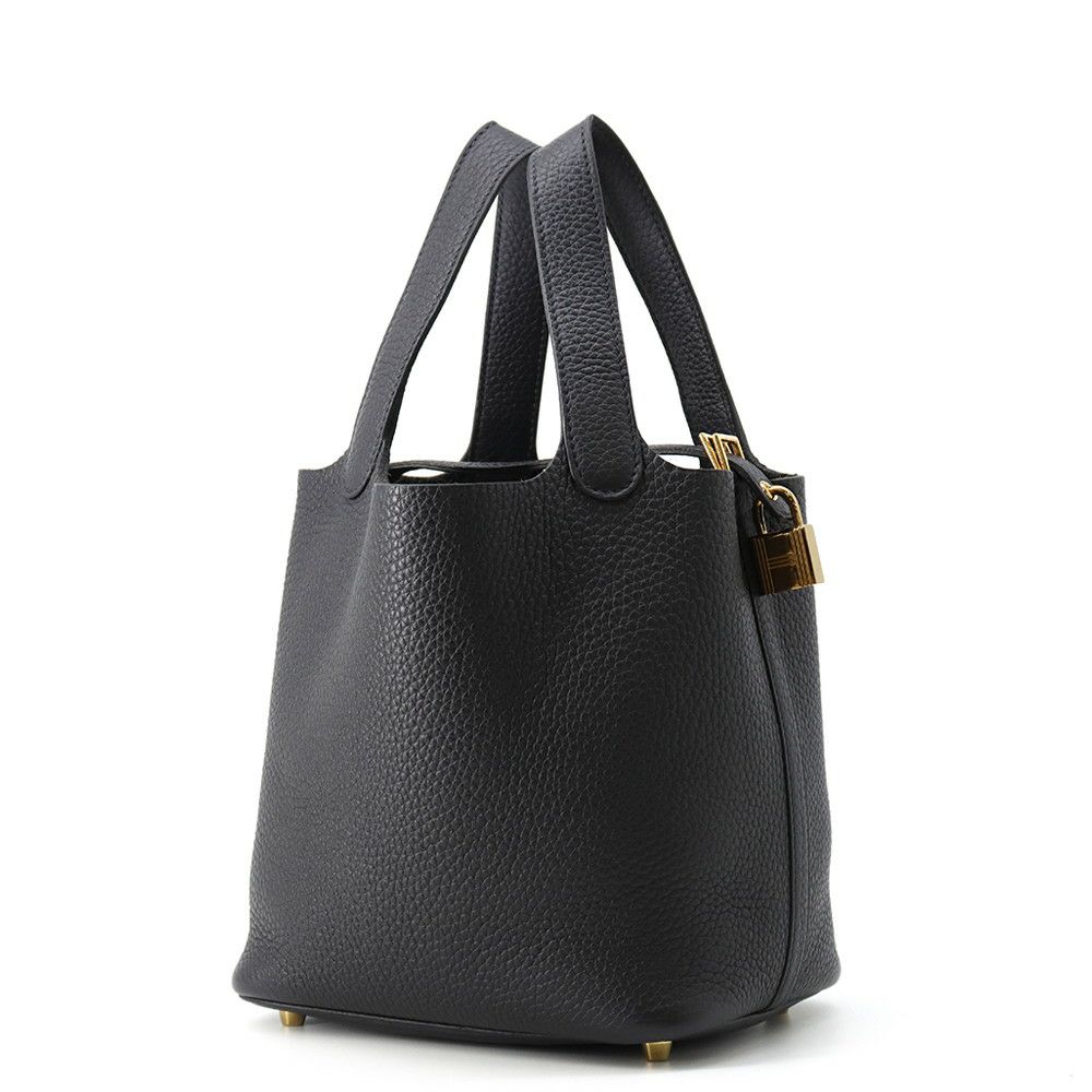 エルメス ハンドバッグ ピコタンロックPM キャバン/ゴールド金具 トリヨンクレマンス U刻印 黒