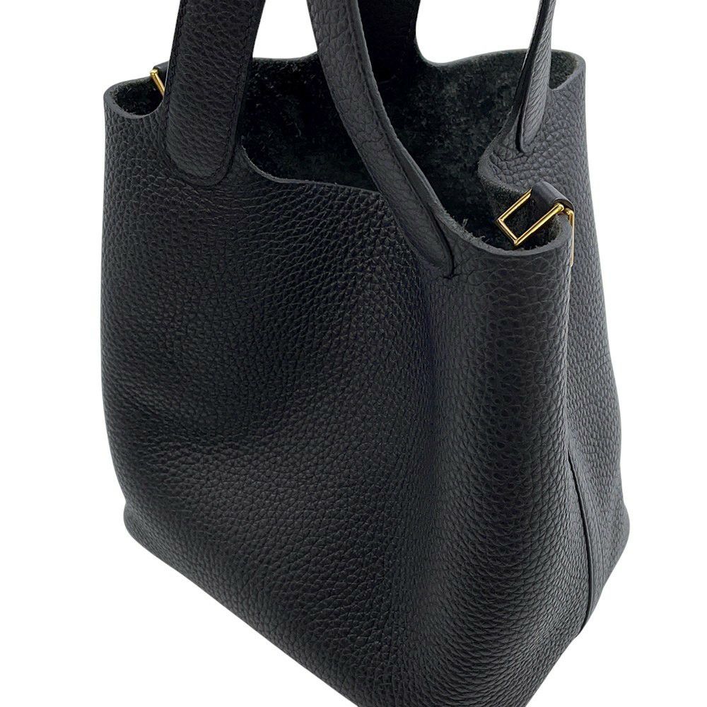 エルメス ハンドバッグ ピコタンロックPM キャバン/ゴールド金具 トリヨンクレマンス U刻印 黒