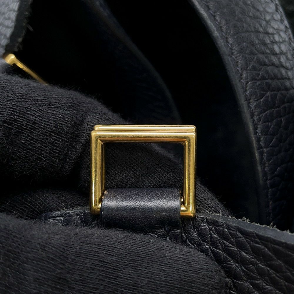 エルメス ハンドバッグ ピコタンロックPM キャバン/ゴールド金具 トリヨンクレマンス U刻印 黒