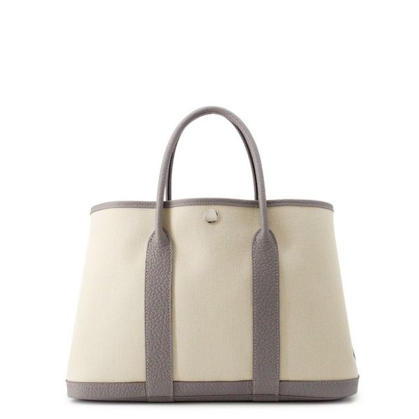 エルメス トートバッグ ガーデンパーティTPM グリメイヤー/エクリュ/シルバー金具 トワルアッシュ/ネゴンダ U刻印