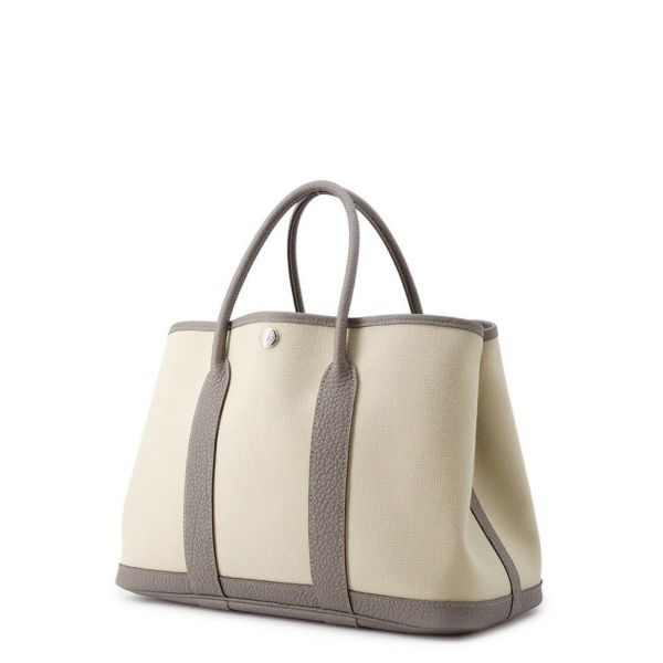 エルメス トートバッグ ガーデンパーティTPM グリメイヤー/エクリュ/シルバー金具 トワルアッシュ/ネゴンダ U刻印