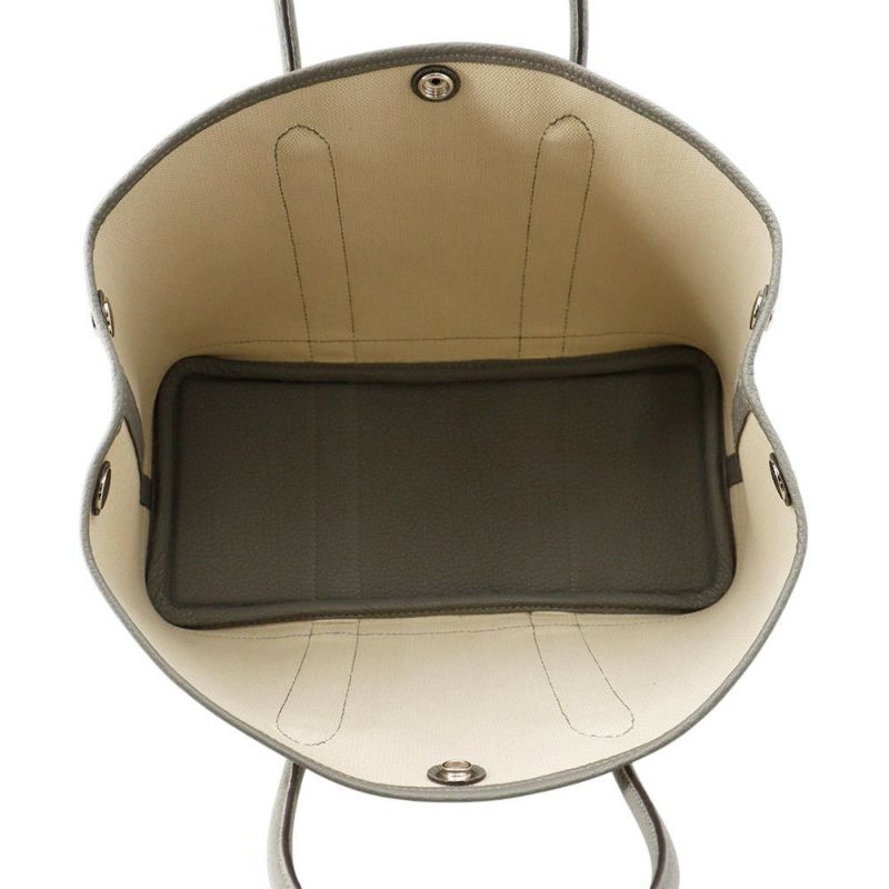 エルメス トートバッグ ガーデンパーティTPM グリメイヤー/エクリュ/シルバー金具 トワルアッシュ/ネゴンダ U刻印