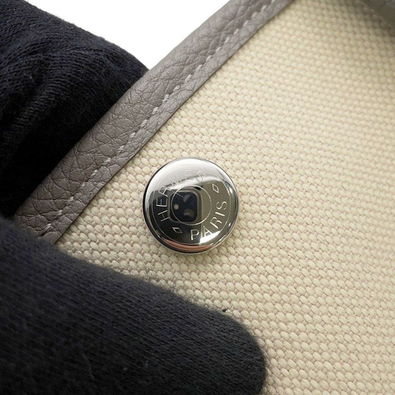 エルメス トートバッグ ガーデンパーティTPM グリメイヤー/エクリュ/シルバー金具 トワルアッシュ/ネゴンダ U刻印
