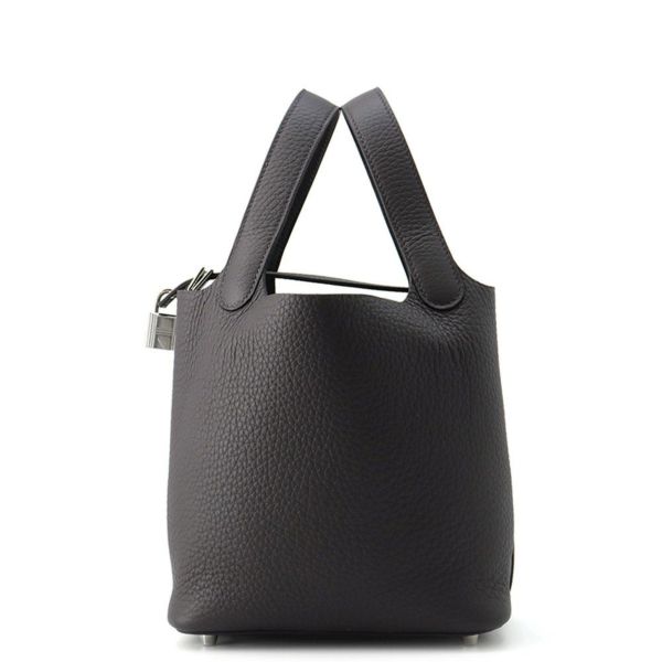 エルメス ハンドバッグ ピコタンロックPM プルノワール/シルバー金具 トリヨンクレマンス W刻印